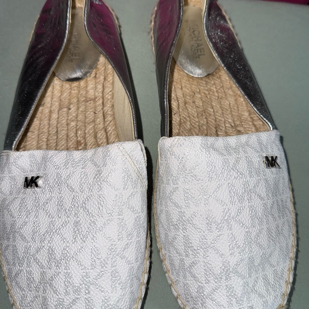 Michael Kors White Espadrilles with Geometric Design